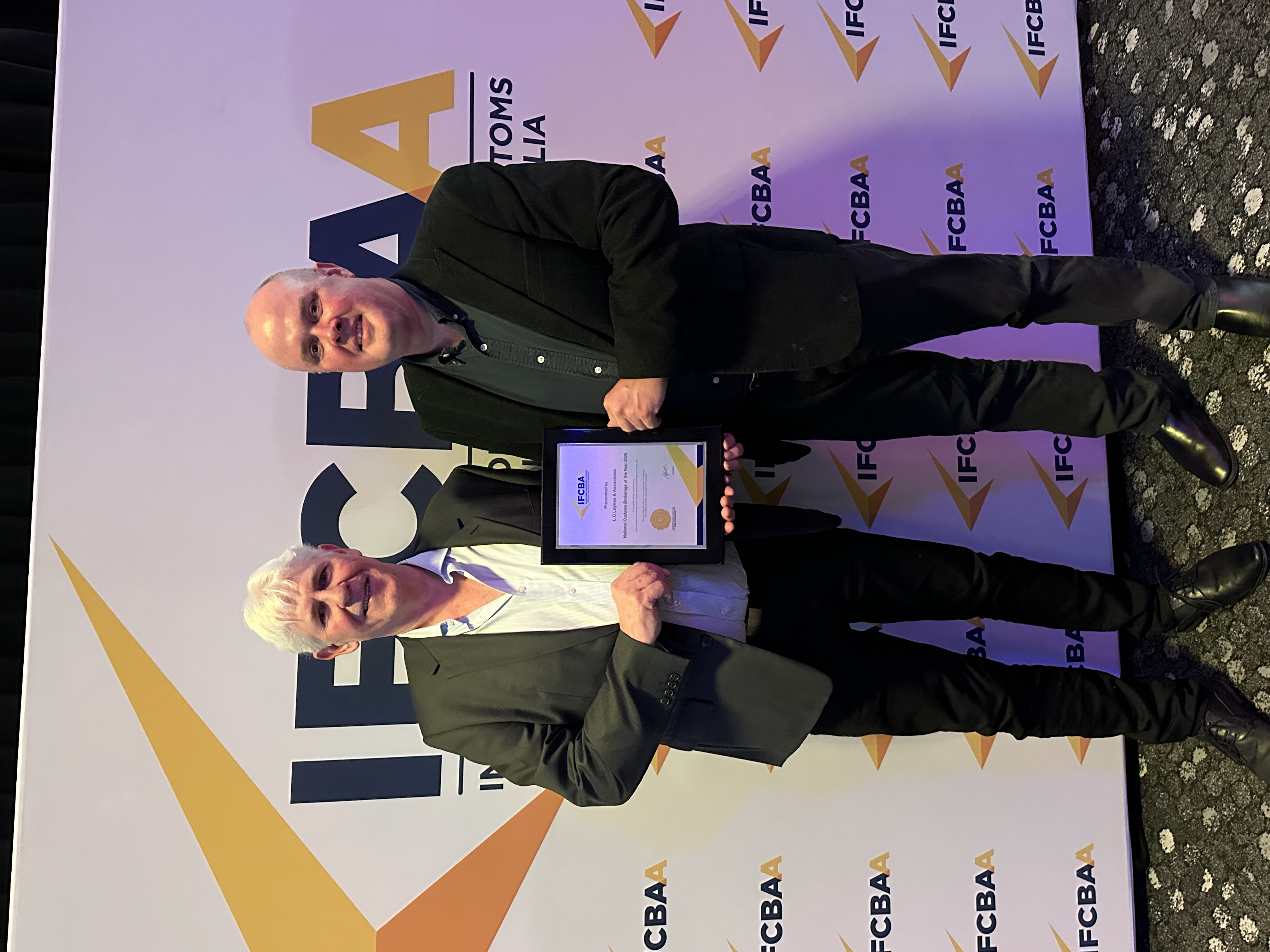 Craig Beal & Scott Lillecrap accept the IFCBAA award